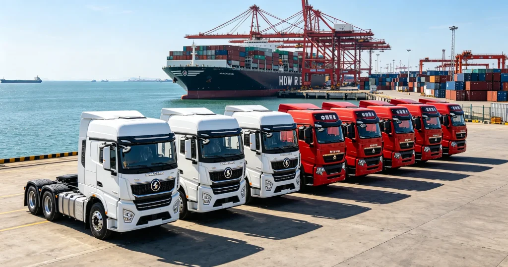 Brand New Chinese Heavy Trucks Ready for Export Shipment