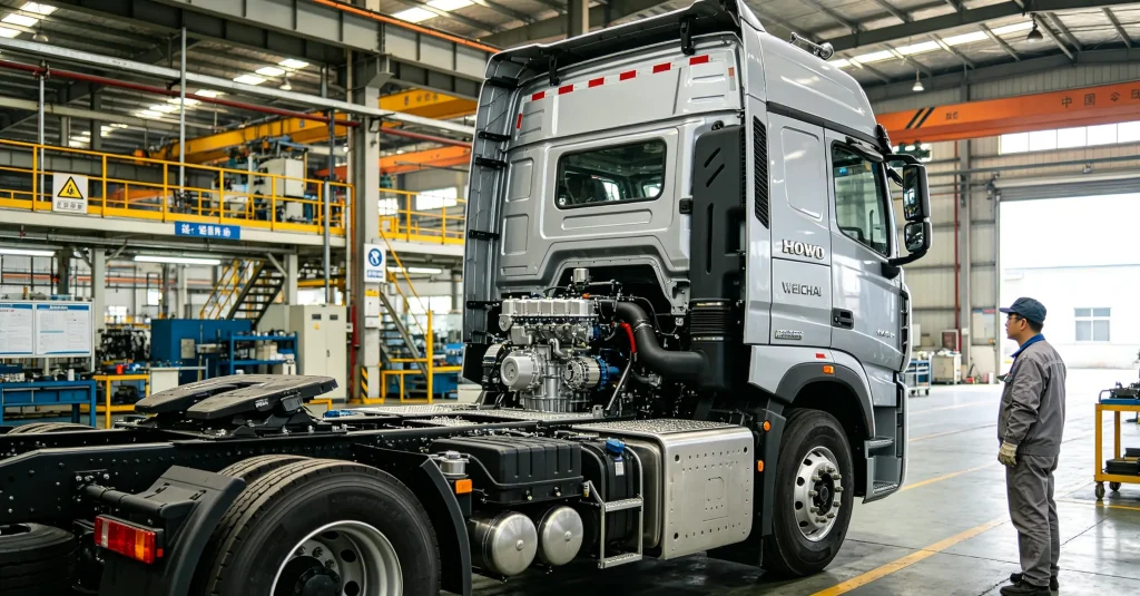 Heavy Duty Chinese Tractor Truck Chassis and Engine