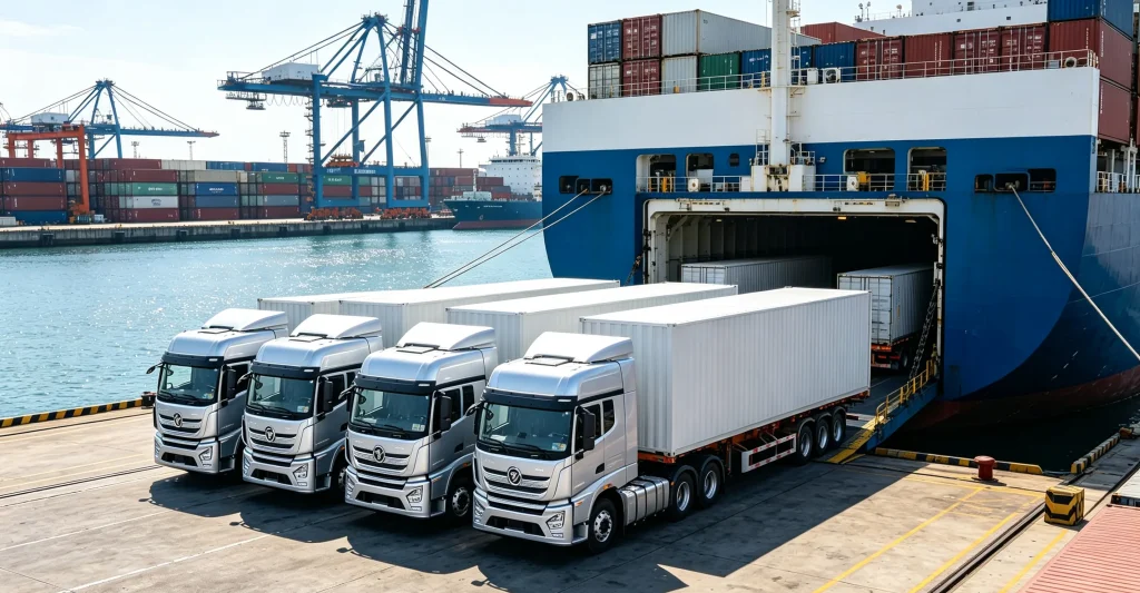 brand-new-heavy-trucks-loading-on-vessel-for-ocean-shipping