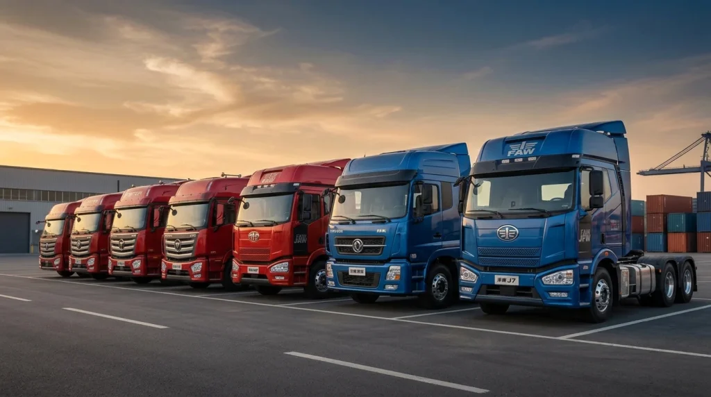 heavy duty tractor truck poleview_hero_fleet_lineup_at_golden_ho