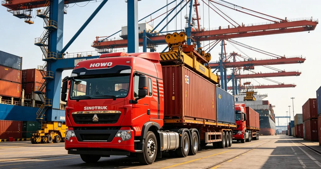howo-trucks-export-port-china
