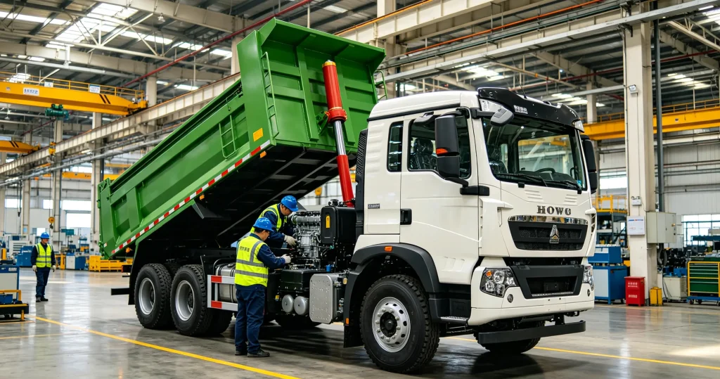 howo‑dump‑truck‑factory‑quality‑inspection