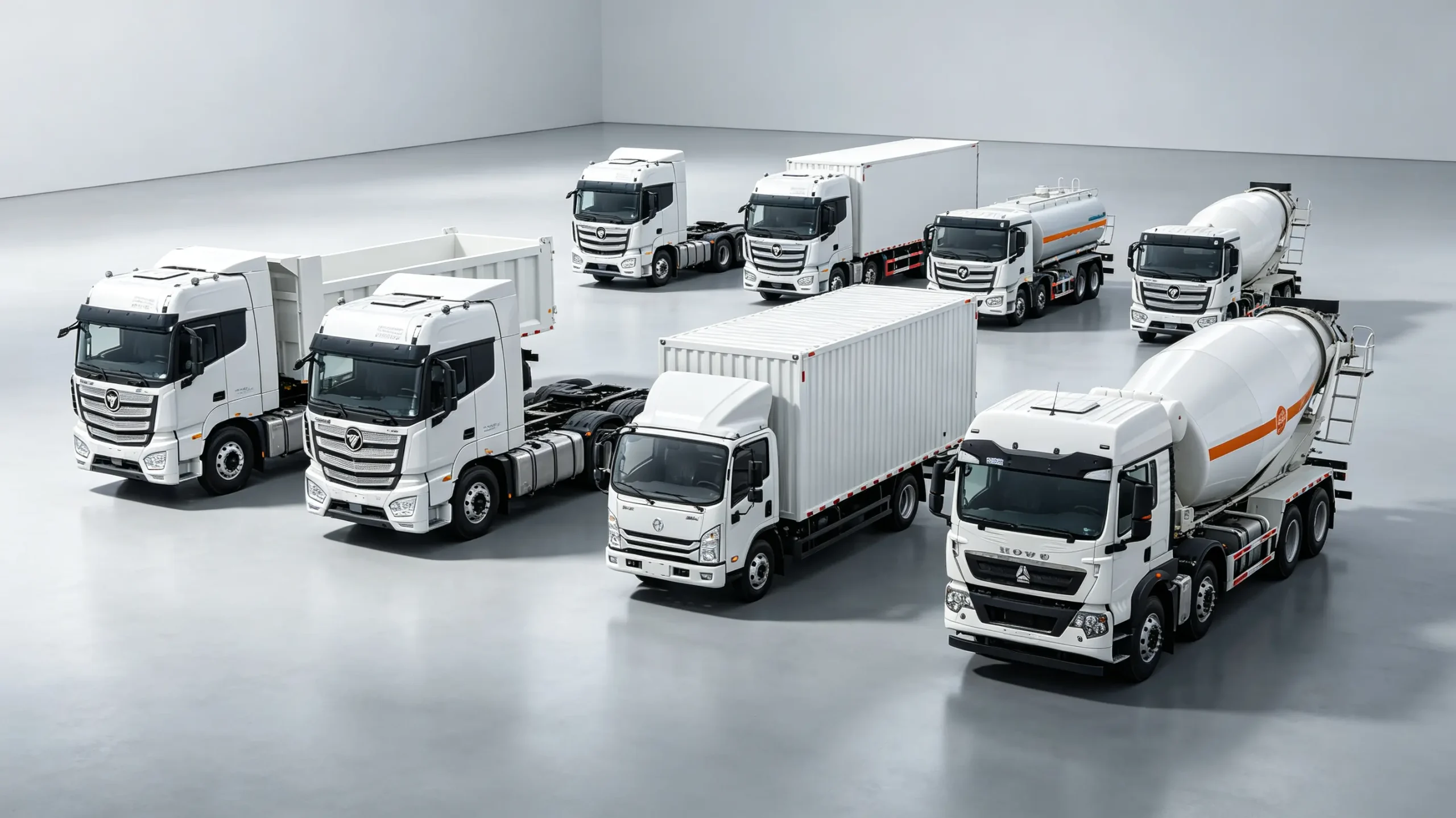 Chinese export truck range, heavy duty, medium duty, light duty and special engineering trucks for logistics and mining