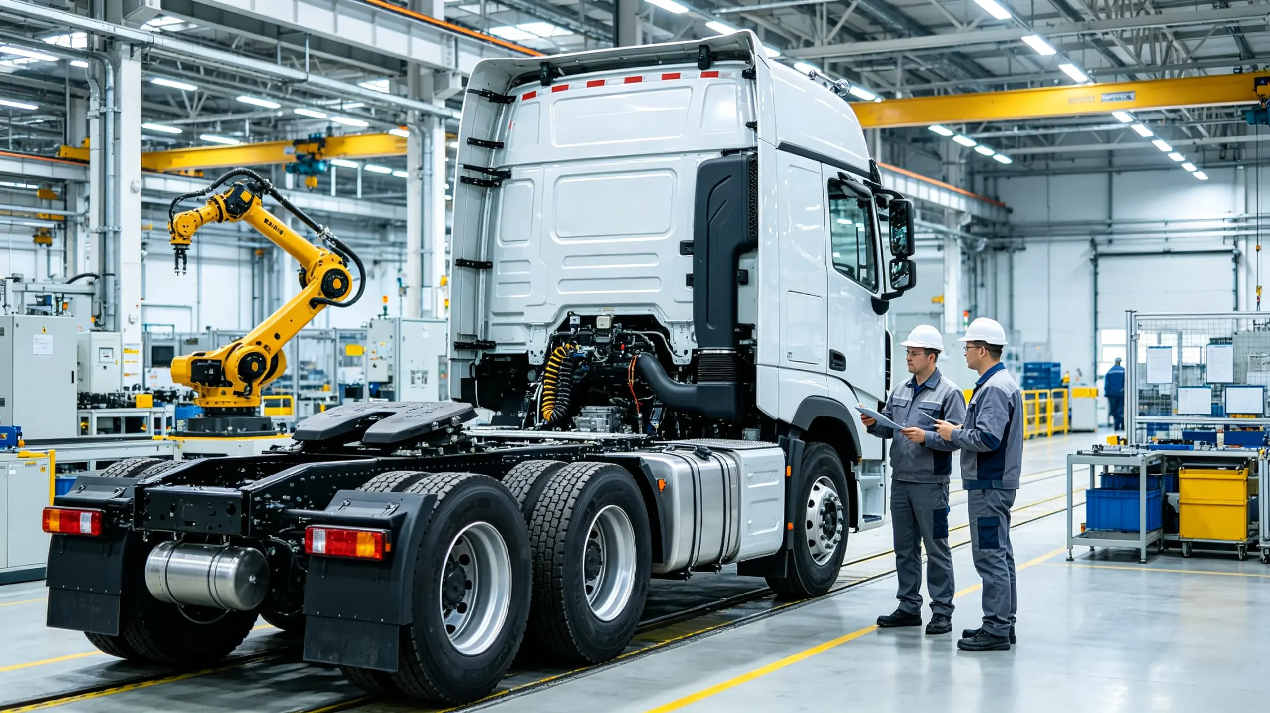 Export grade Chinese heavy truck production line, quality inspection for overseas heavy trucks