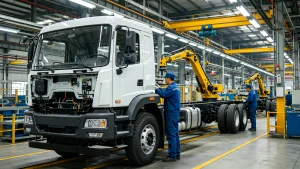 Wholesale truck manufacturing on automated assembly line in China