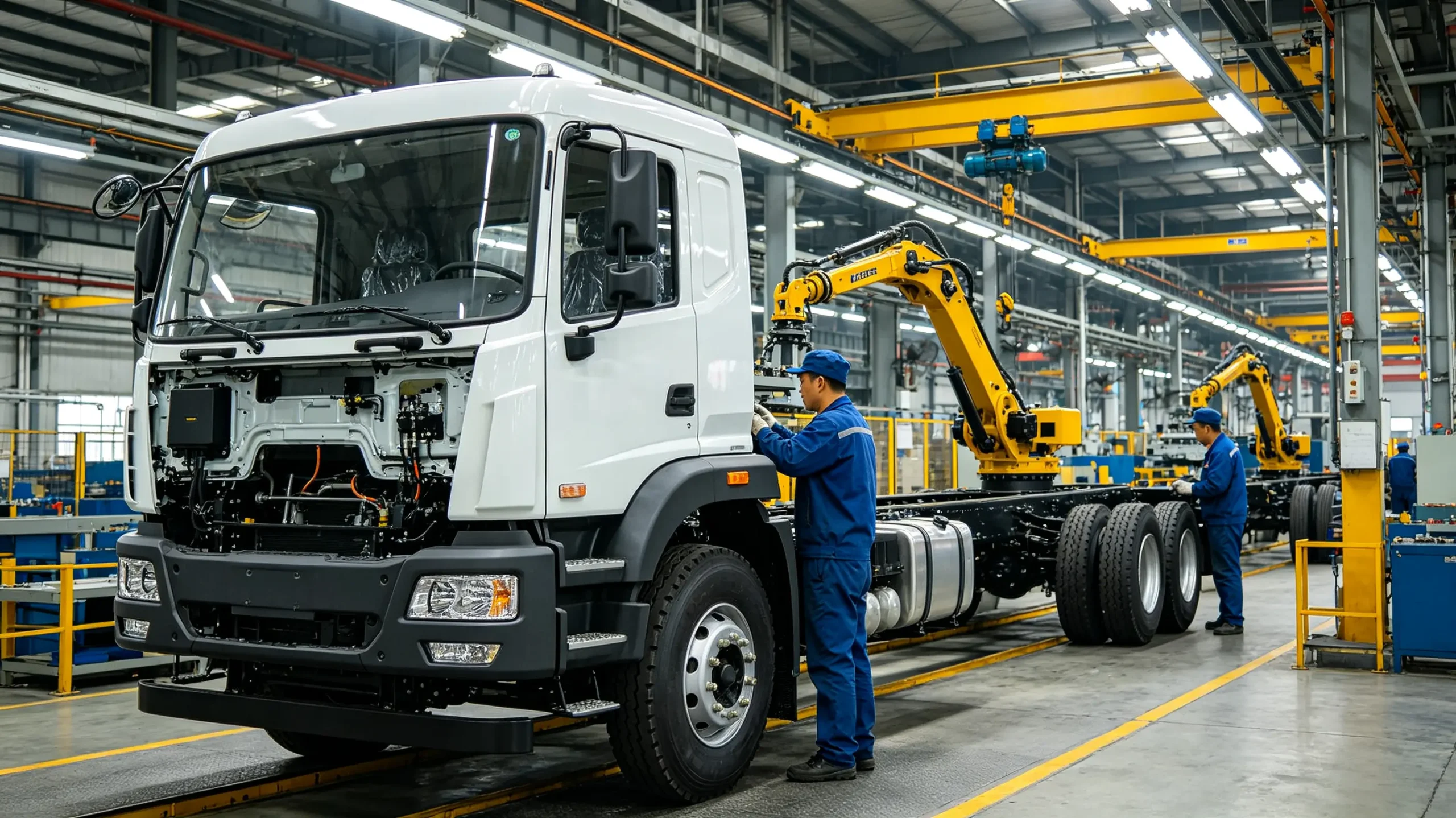 Wholesale truck manufacturing on automated assembly line in China